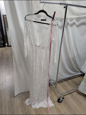 Zanzea White Lace Dress with Floral Overlay